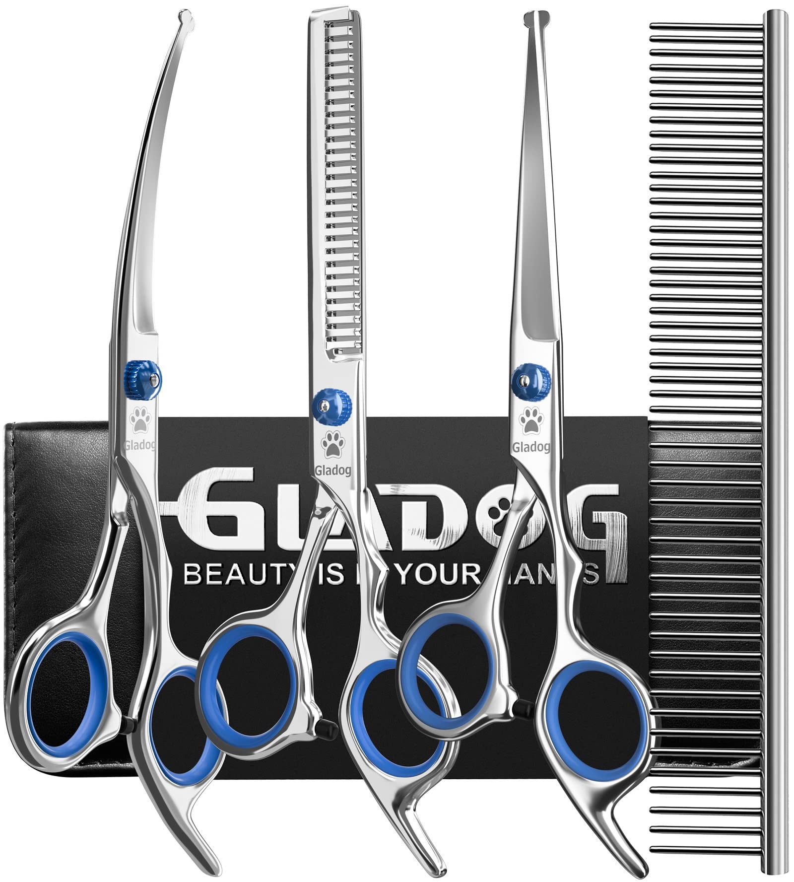 GLADOG grooming kit in use demonstrates safe rounded tips