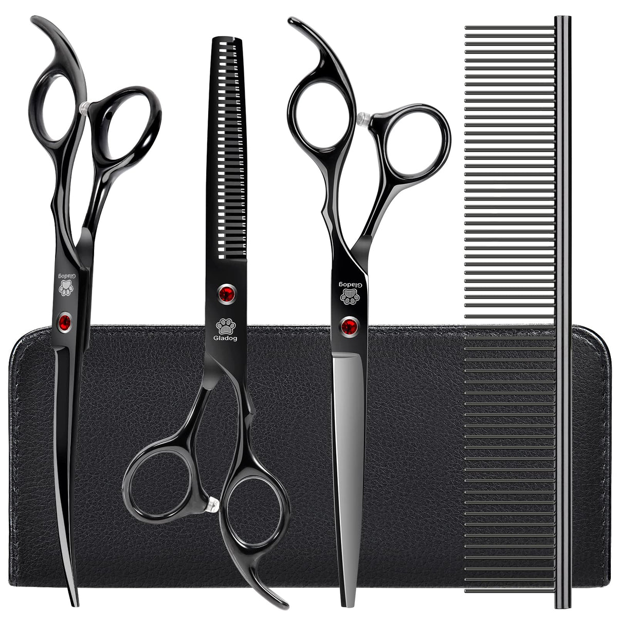 GLADOG thinning shear in use for precise fur thinning