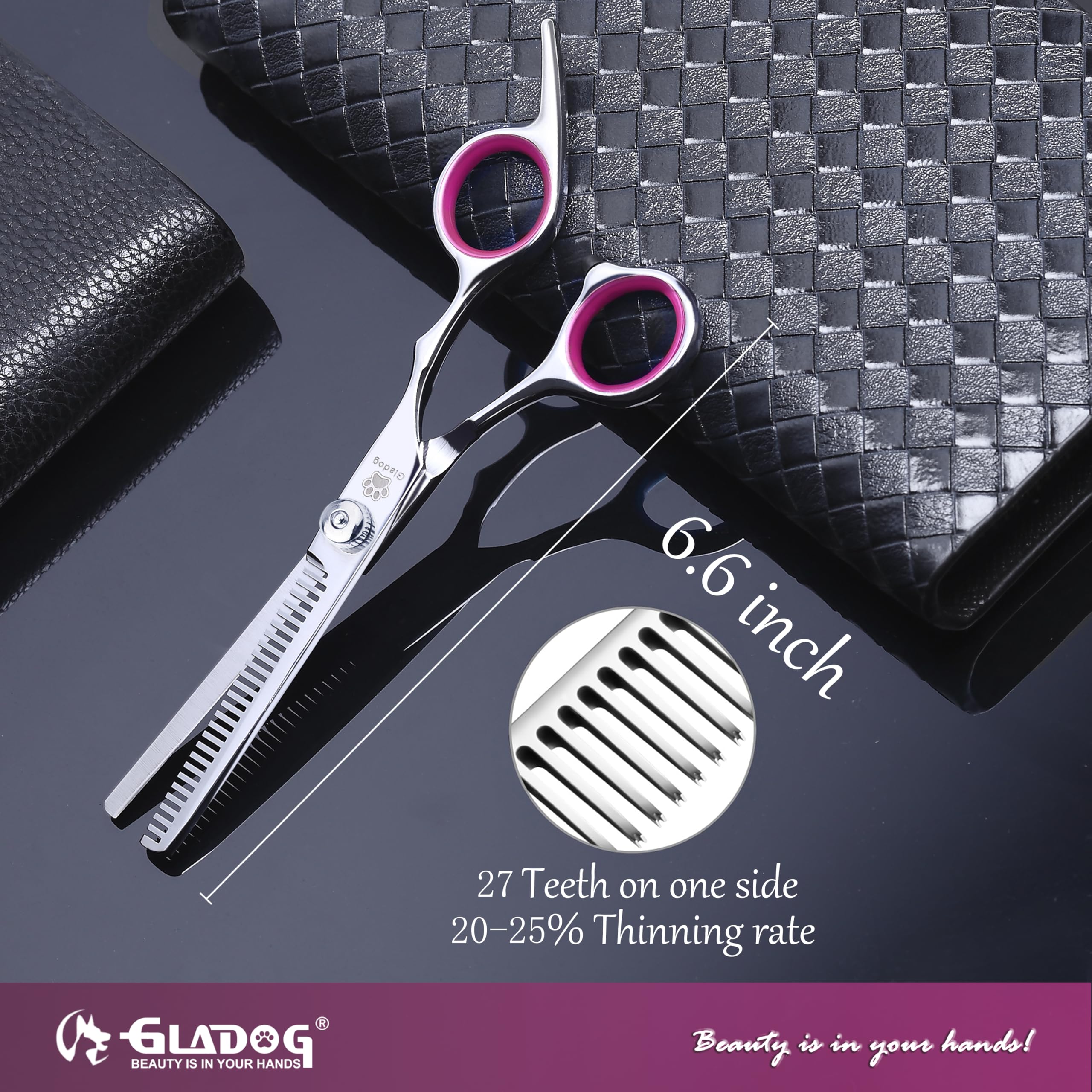 GLADOG rounded-tip scissors offering safe trims around sensitive areas