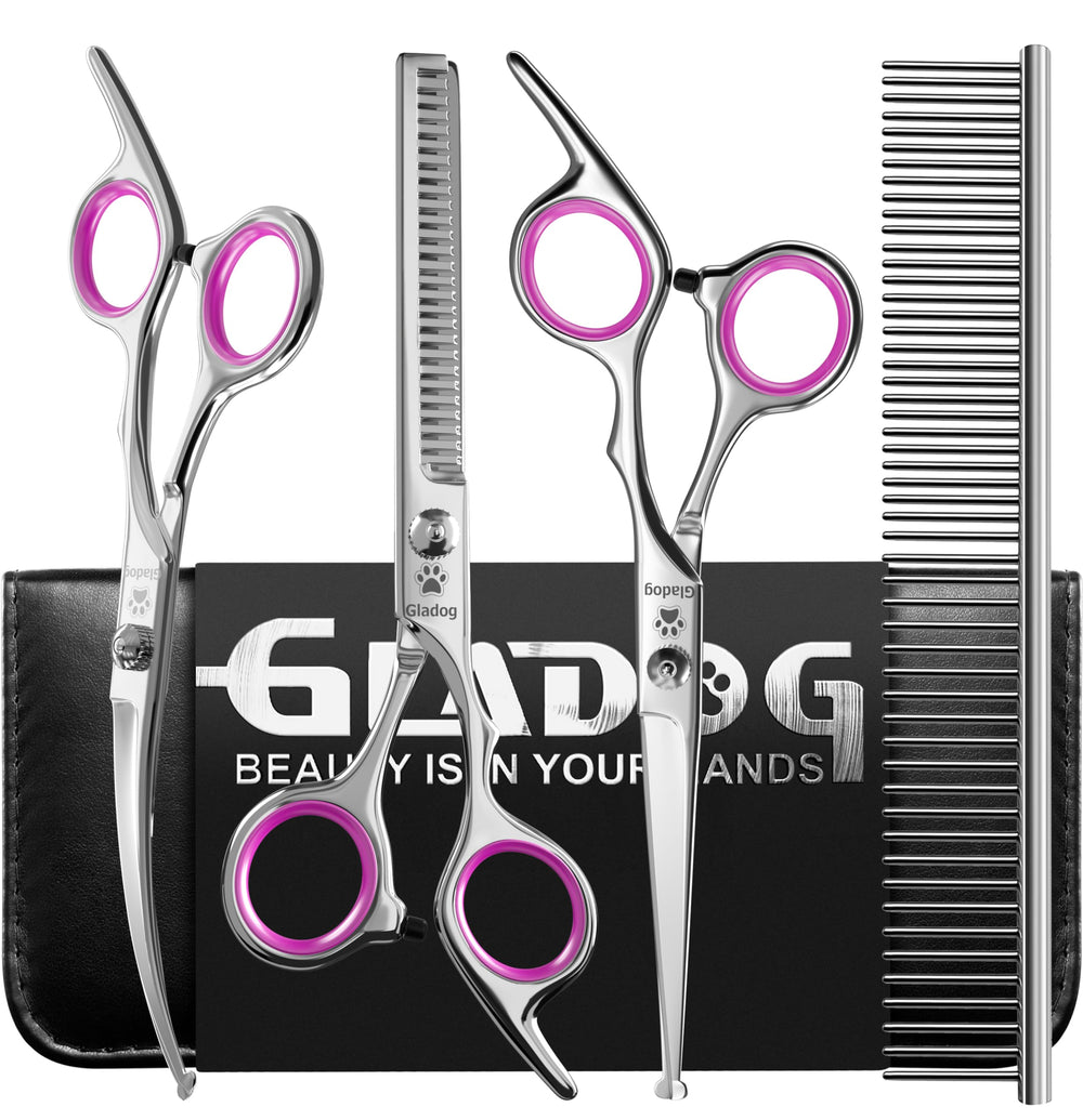 GLADOG curved scissor for precise shaping during grooming.