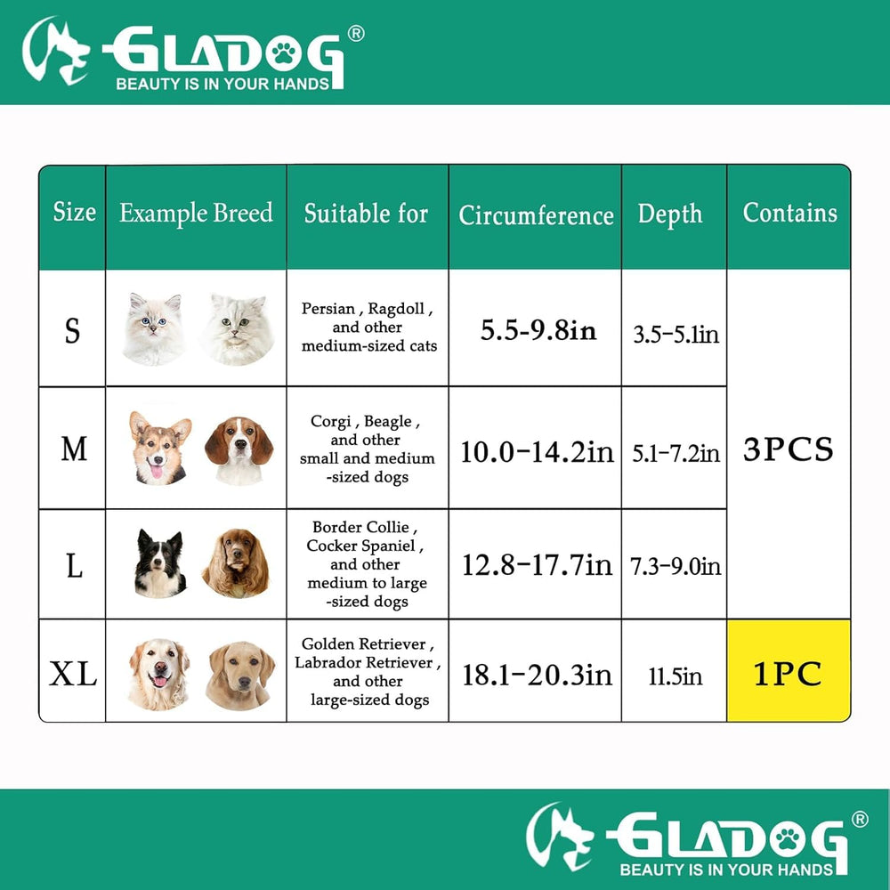 GLADOG cone collar allows eating and drinking comfortably
