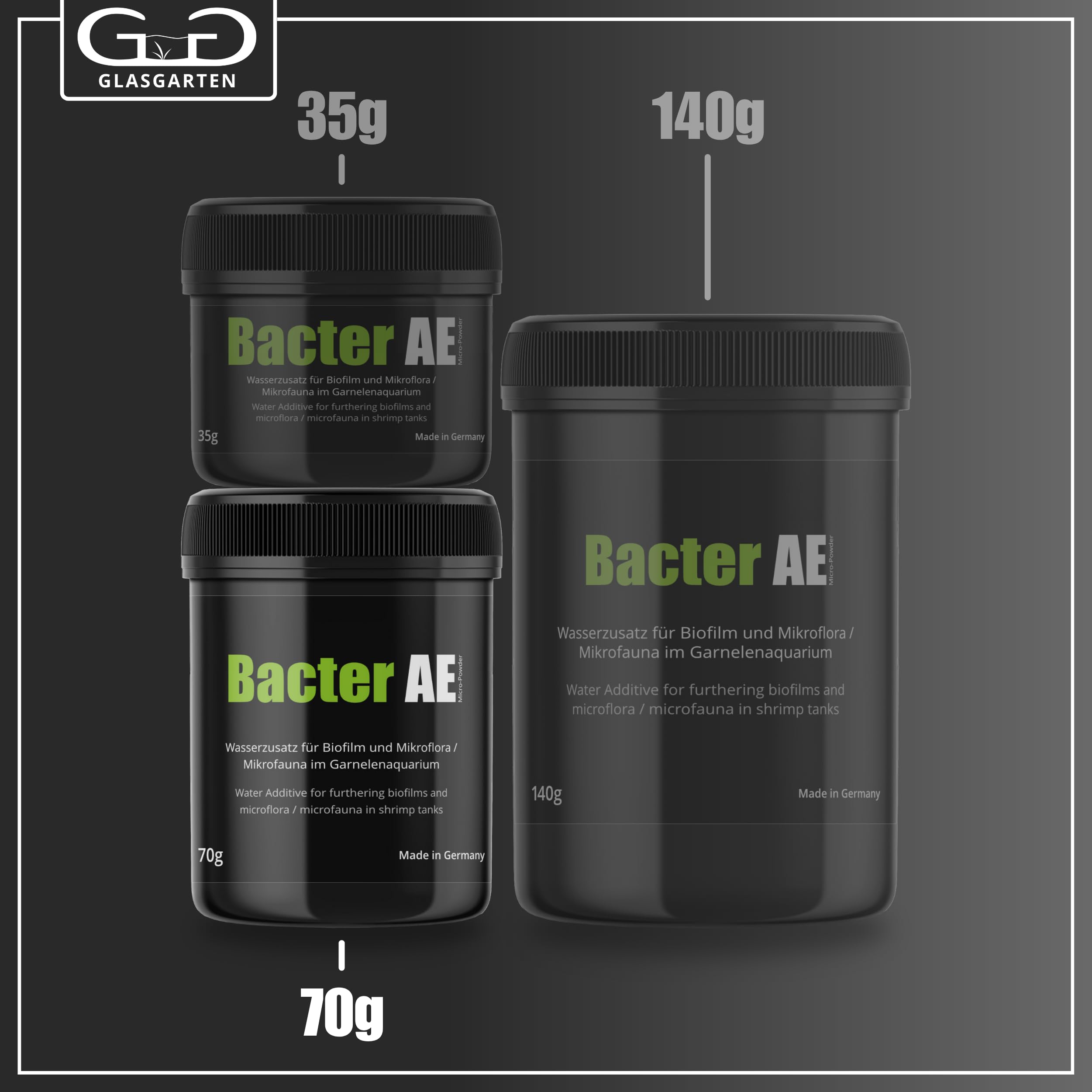 GlasGarten Bacter AE Content 70 g in use within an aquarium setup for improved digestion.