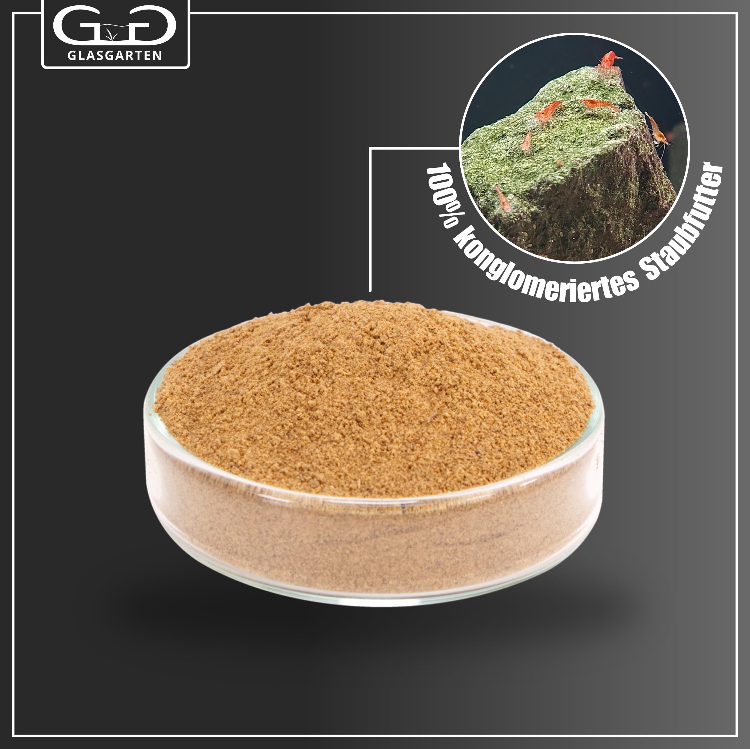 GlasGarten Shrimp Baby Food green-lipped mussels component highlights minerals.