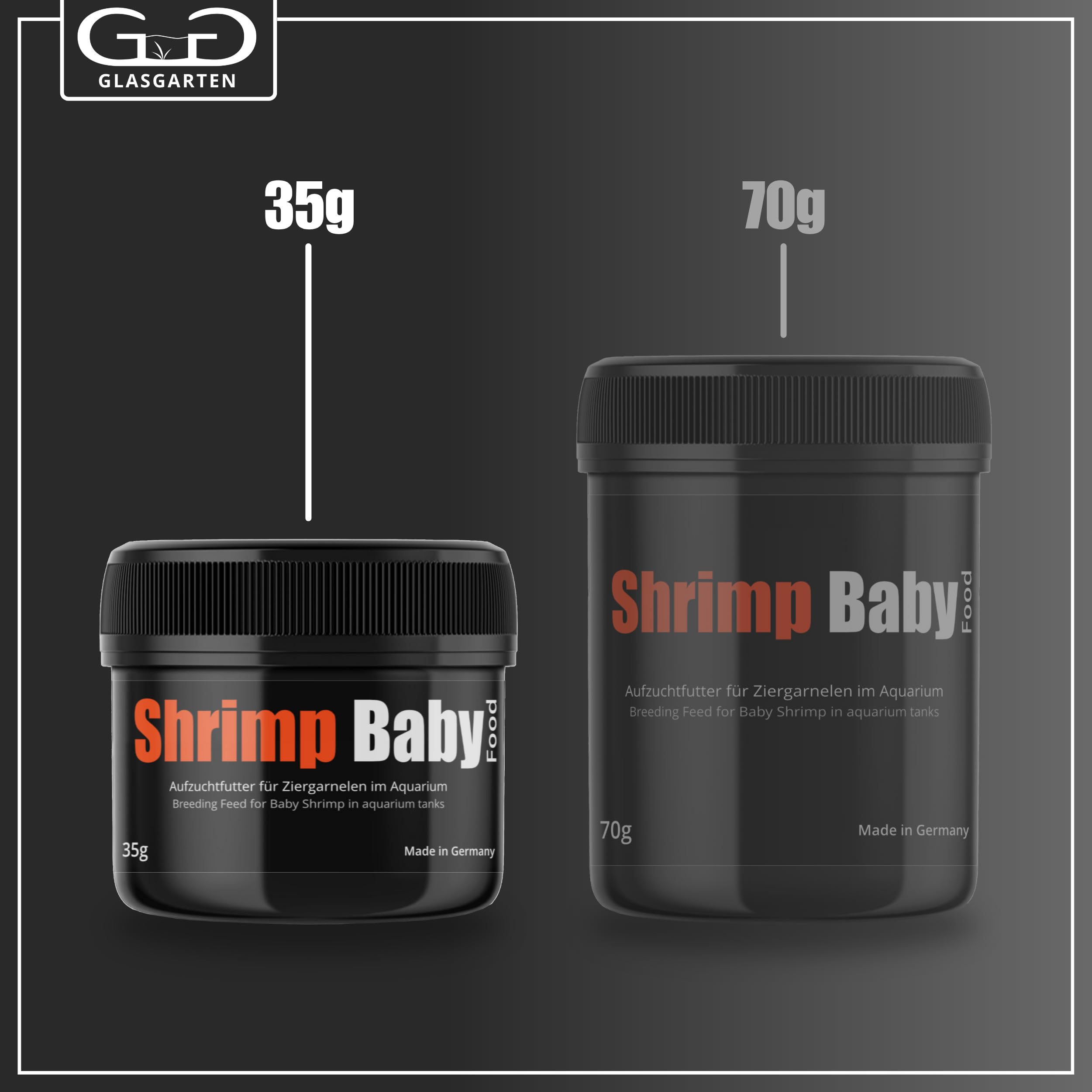 GlasGarten Shrimp Baby Food film-like coating on tank surfaces aids feeding.