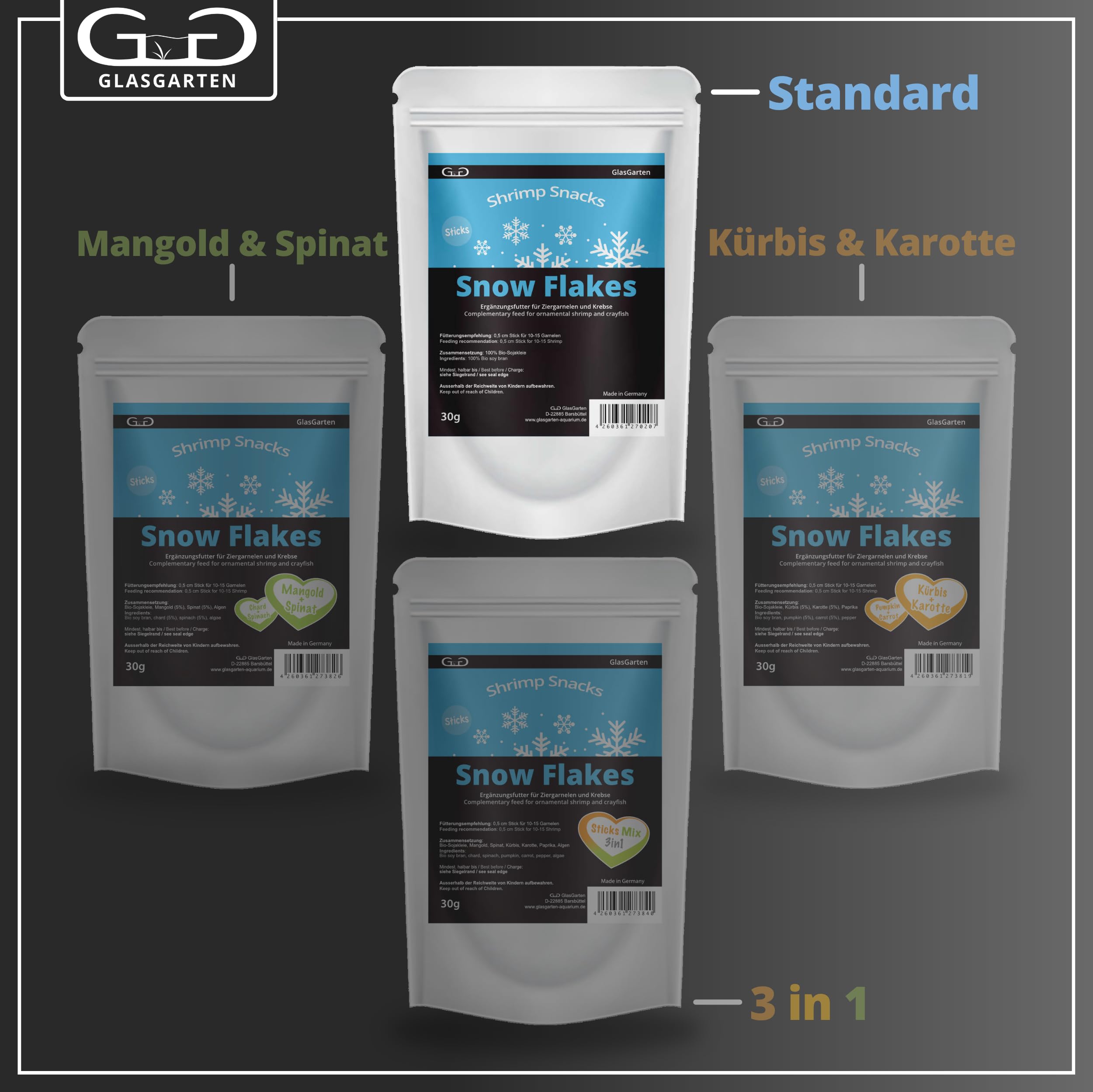 GlasGarten Snow Flakes water-friendly feeding in aquarium