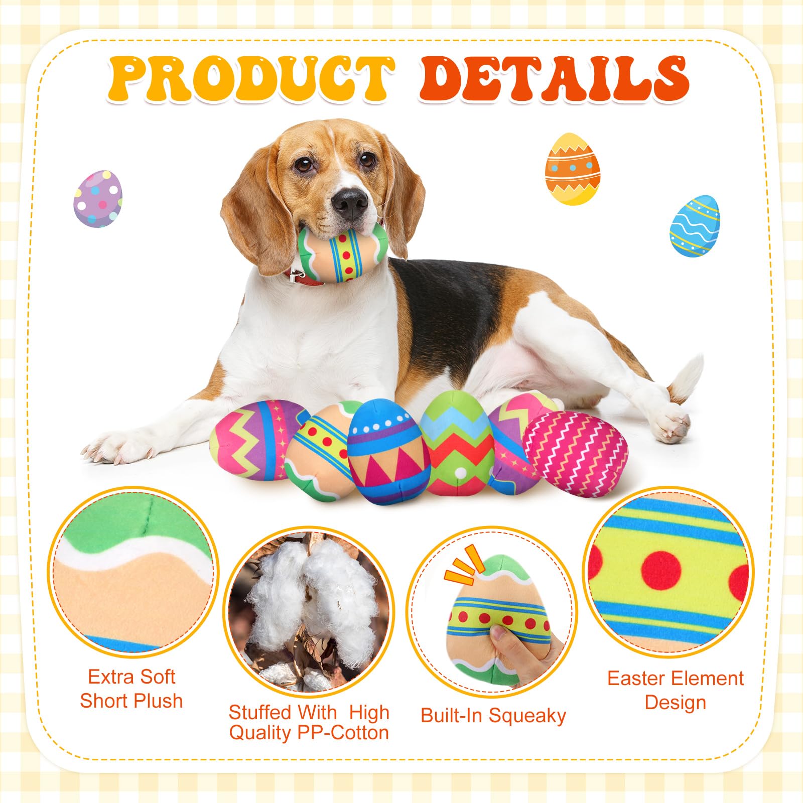 Glimin blue Easter egg toy, durable squeaker boosts interactive games.