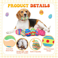 Glimin blue Easter egg toy, durable squeaker boosts interactive games.