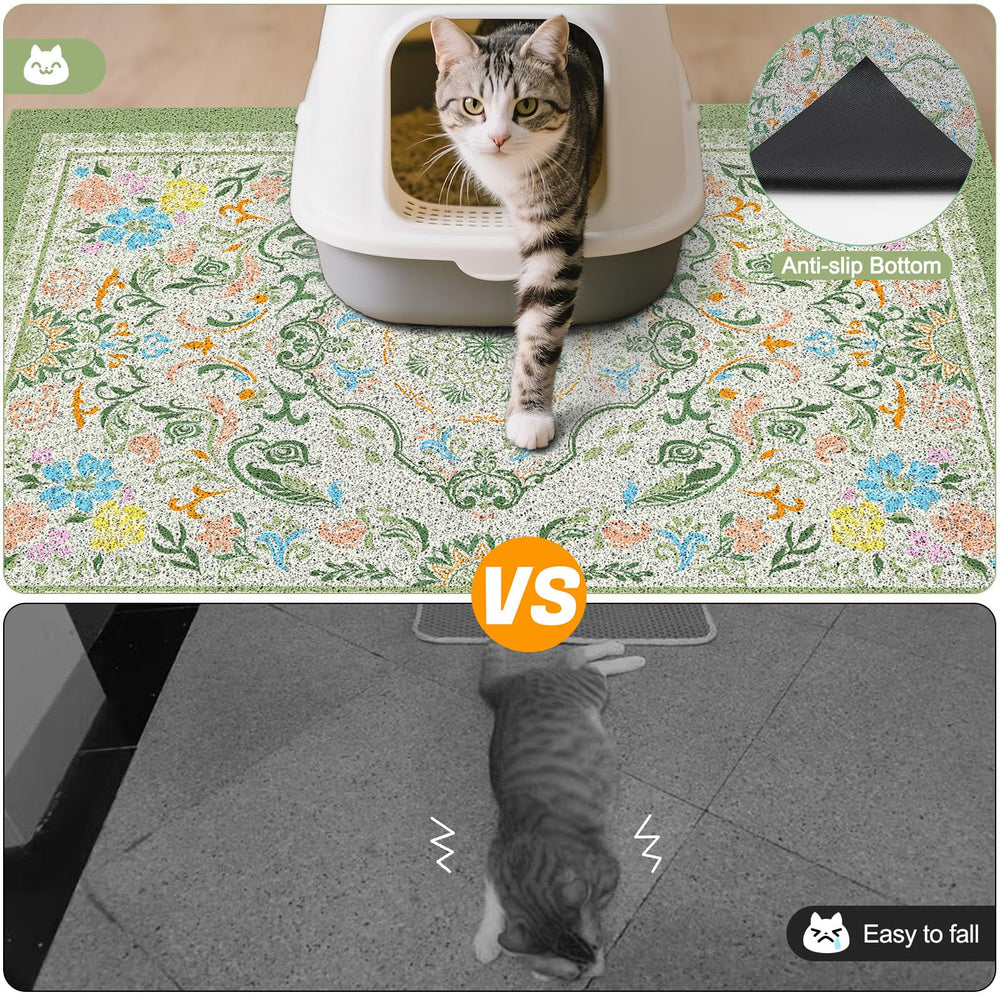 Glittme mat 33x22 inch coverage under litter box