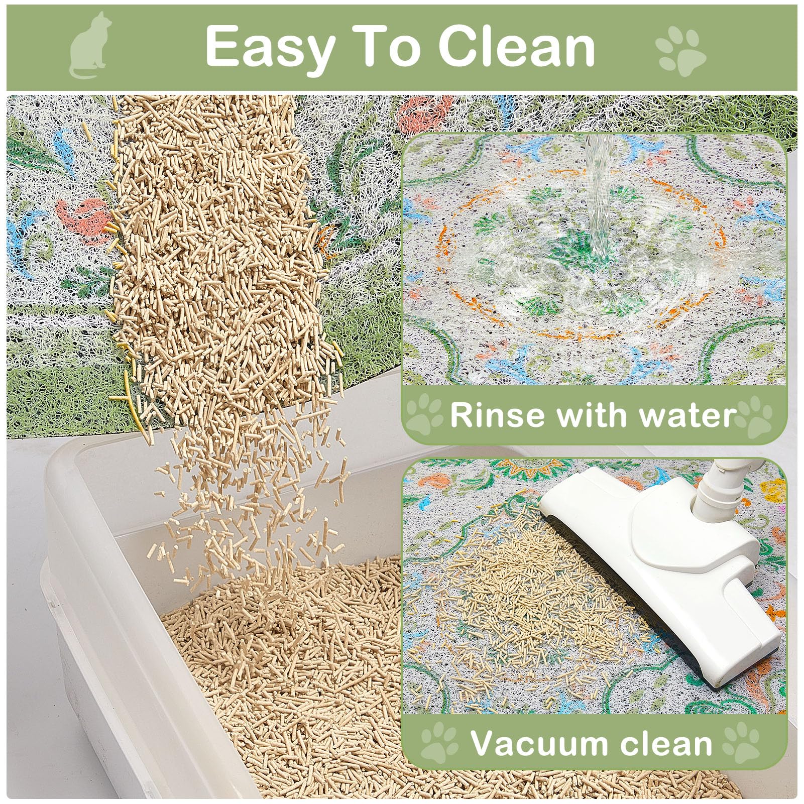 Glittme cat litter mat bright patterns enhance home decor