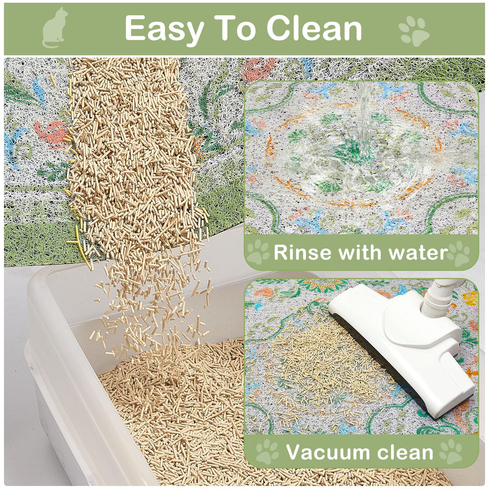 Glittme cat litter mat bright patterns enhance home decor