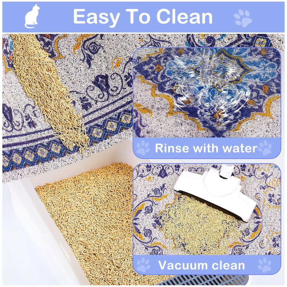 Glittme easy-clean litter mat cleans quickly with vacuum or rinse