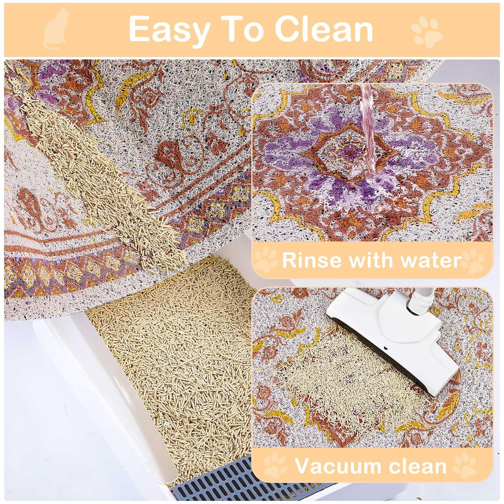 Glittme easy-clean litter mat supports vacuuming and rinsing