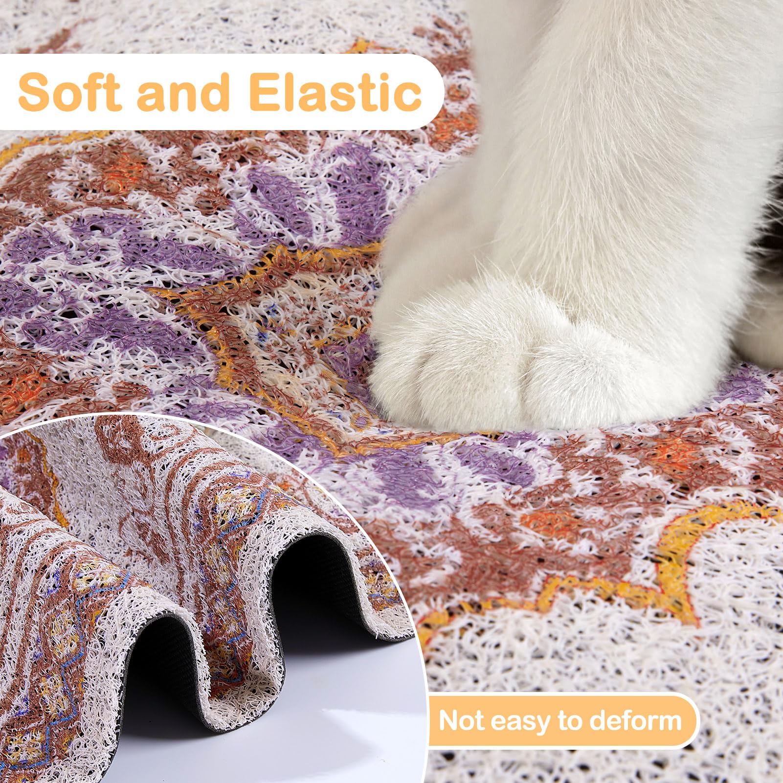 Glittme easy-cleaning mat accepts vacuuming or hose rinses.