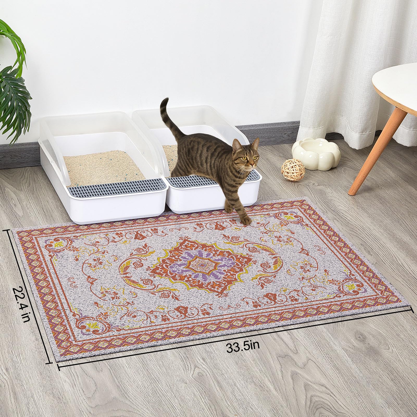 Glittme litter mat high-density mesh captures loose litter effectively