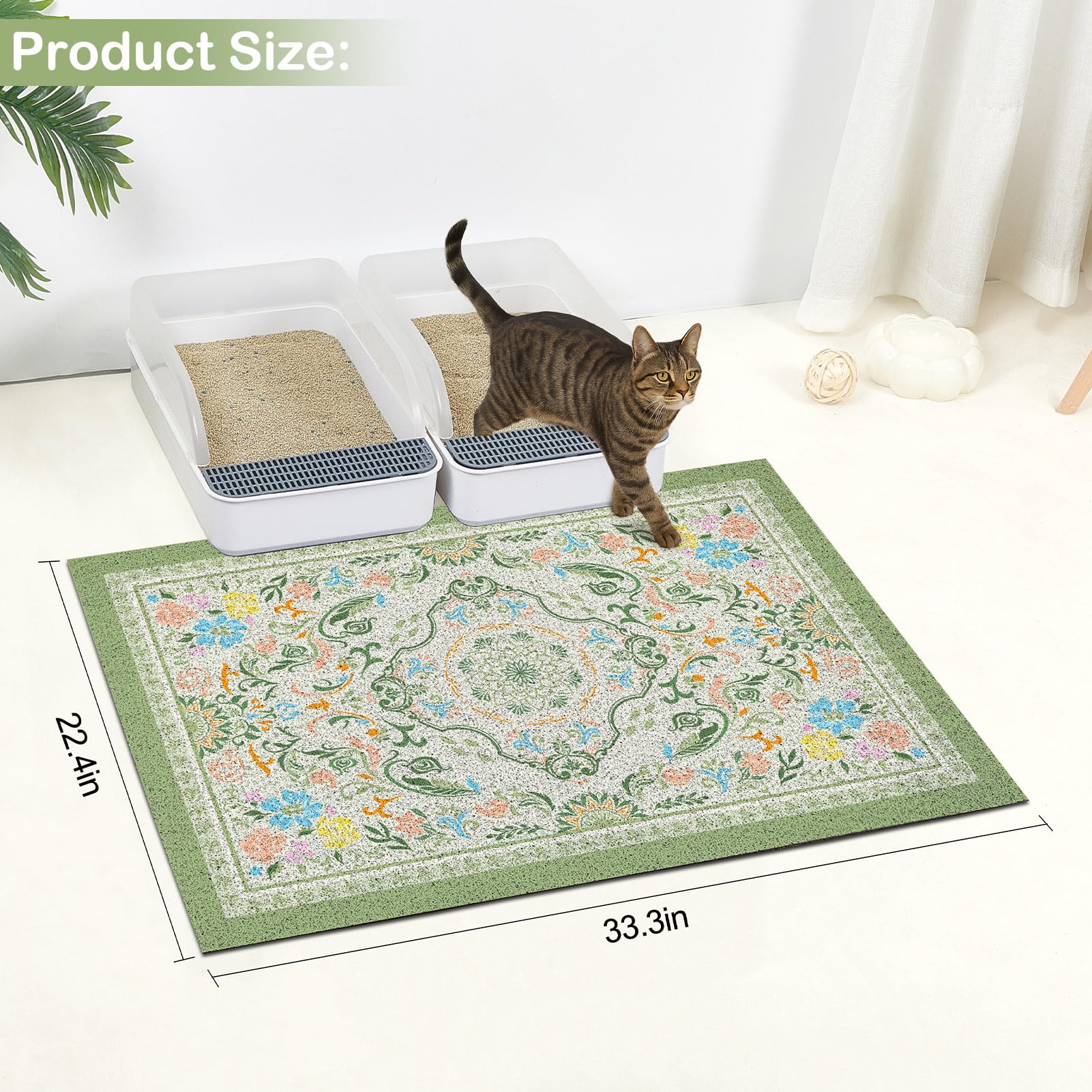 Glittme mat with high-density mesh catches loose litter