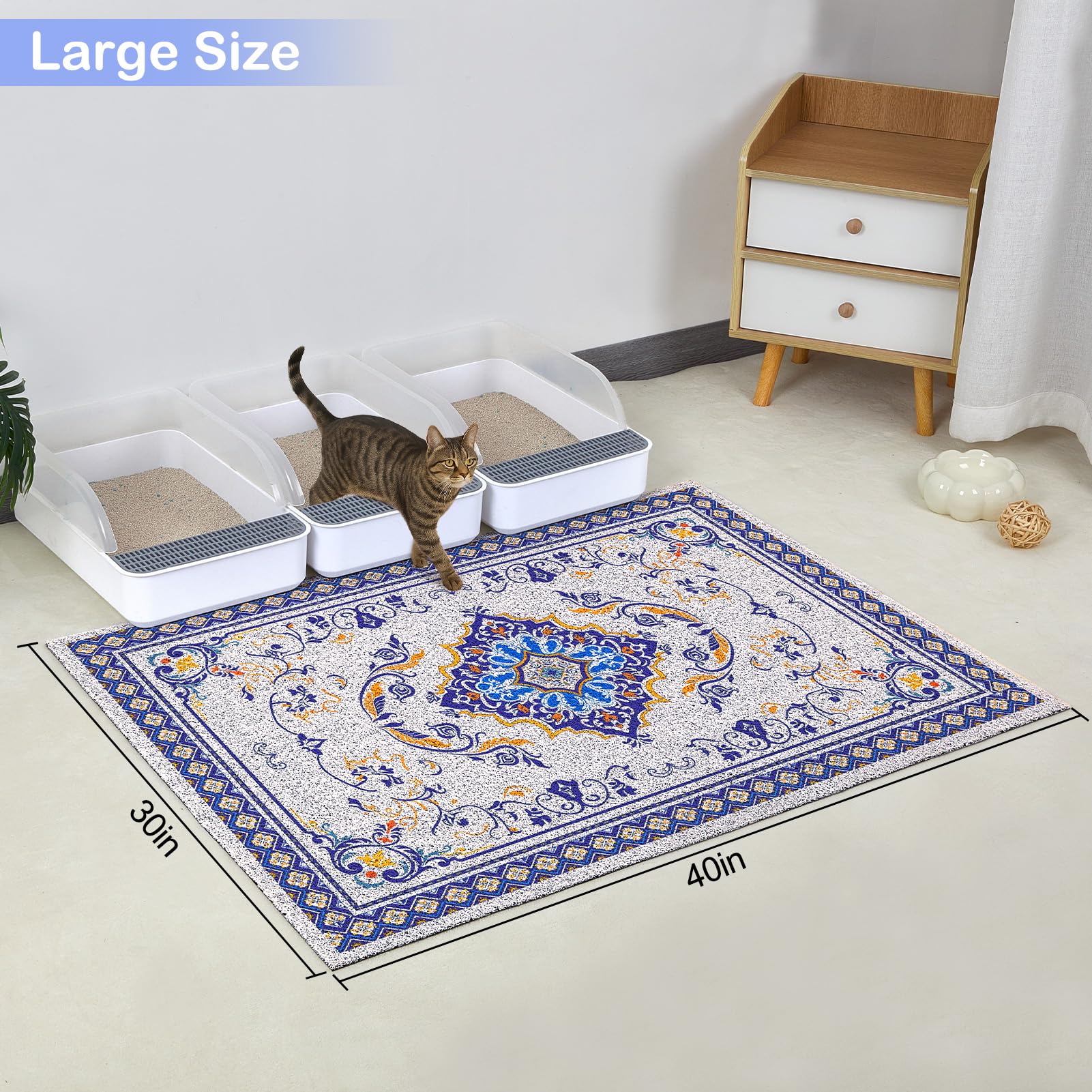 Glittme mat traps litter with high-density mesh for cleaner floors