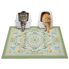 Glittme Cat Litter Mat with non-slip bottom under litter box helps prevent spills