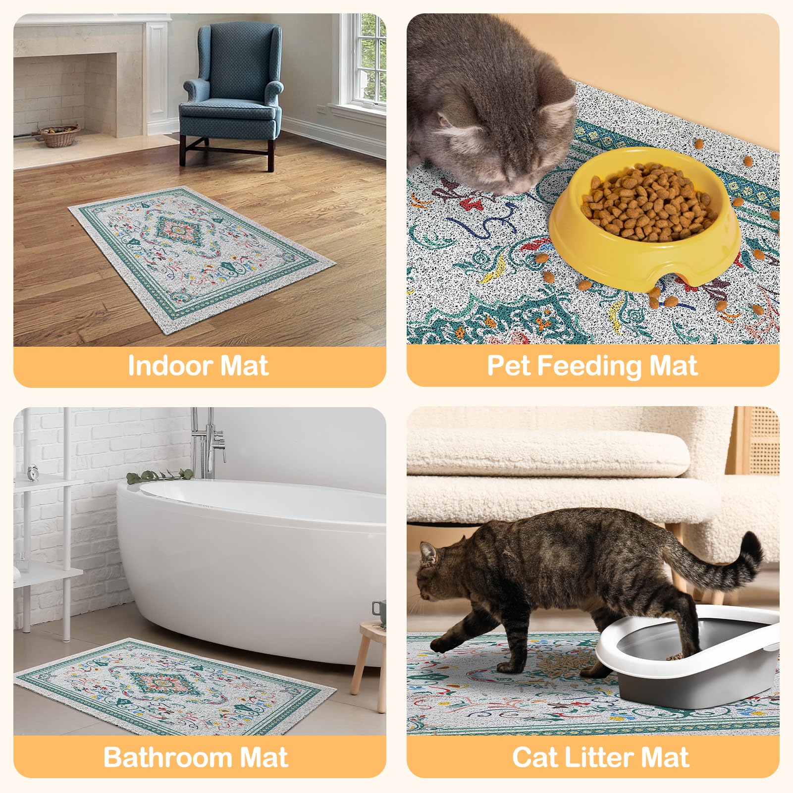 Glittme cat litter mat soft PVC cushions cat paws for comfortable use.
