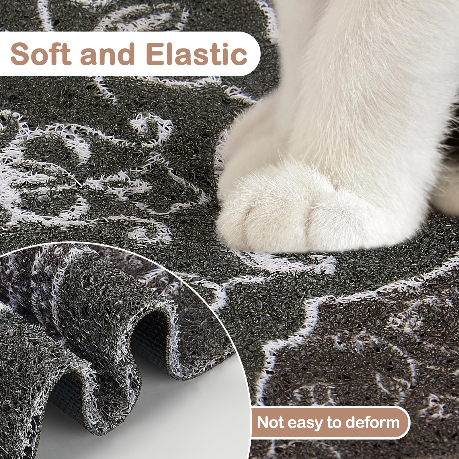 Glittme mat features waterproof bottom to protect floors.