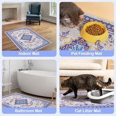 Glittme mat's waterproof underside protects floors from spills