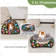 Glittme guinea pig hideout non-slip bottom keeps the bed stable.