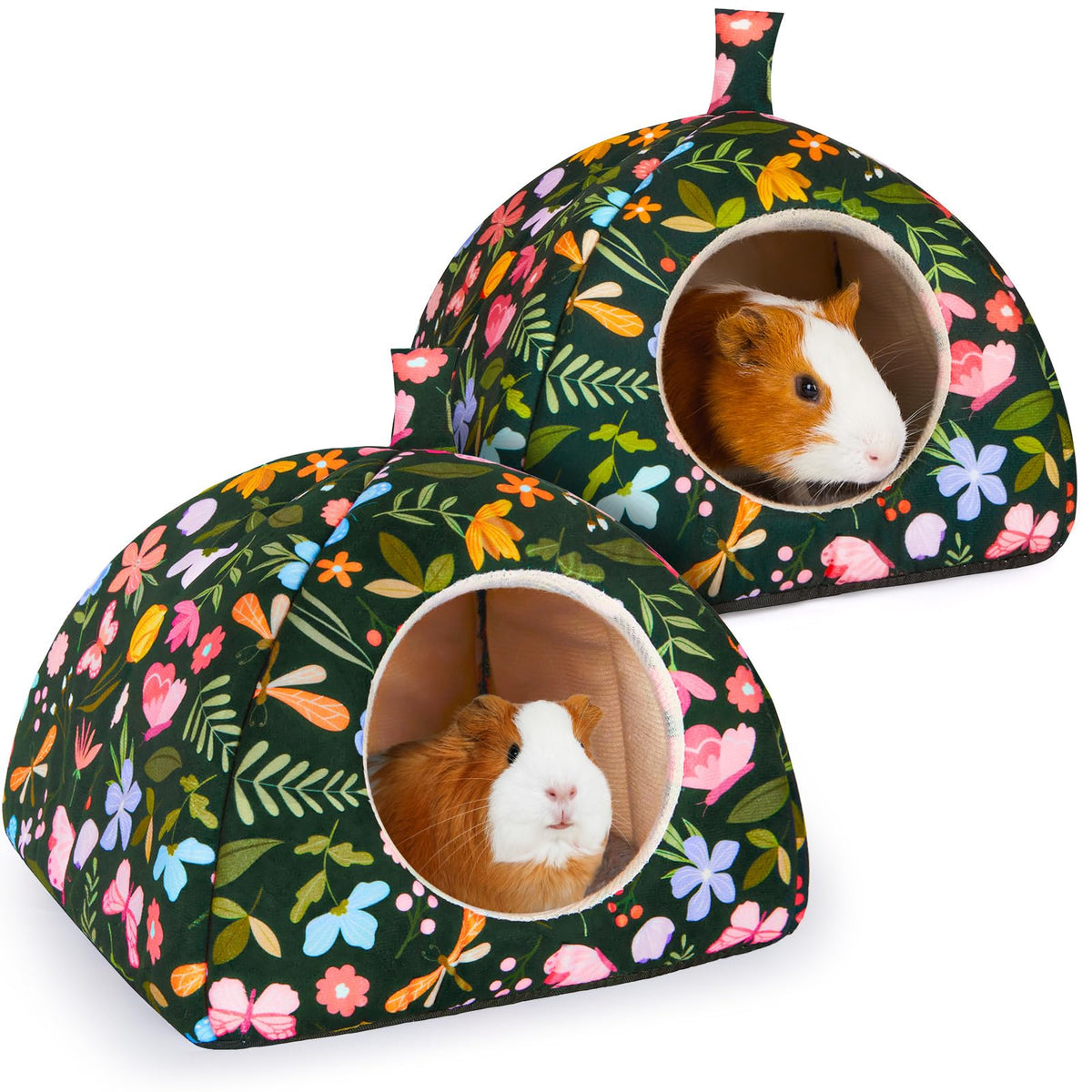 Glittme guinea pig hideout with soft plush bed for cozy naps.