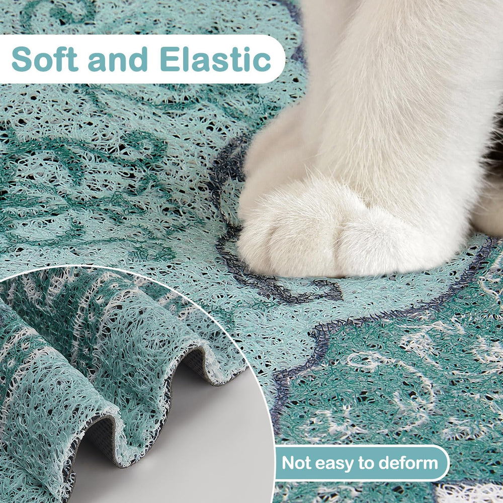 Glittme large surface under the litter box minimizes surrounding mess.