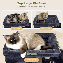 Globlazer three cat condos provide private spaces for each feline and relaxed downtime.