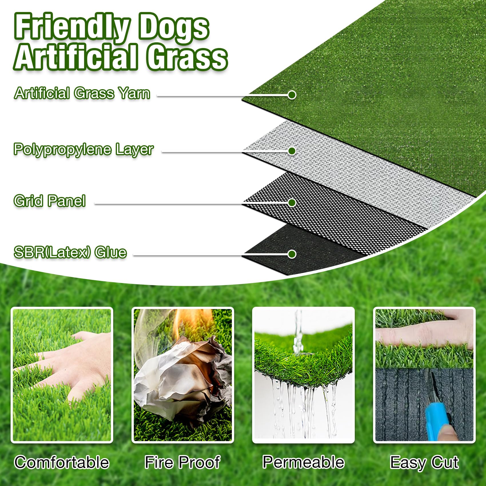 Globgreen easy-clean dog grass for quick rinsing