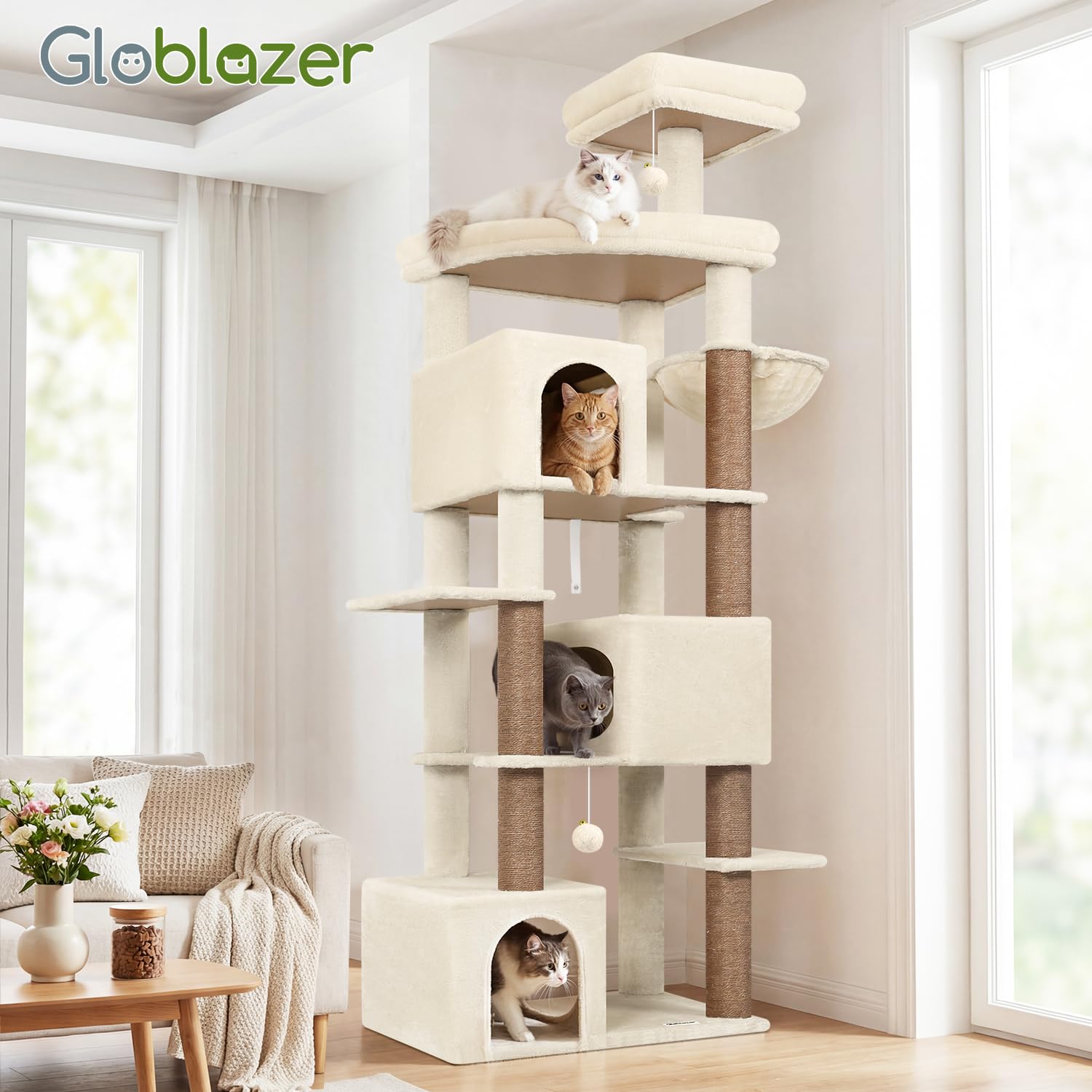 Globlazer anti-tip straps secure the unit to the wall