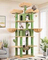 Globlazer Big Cactus Cat Tower 80inch assembly enables stable multi-cat play.