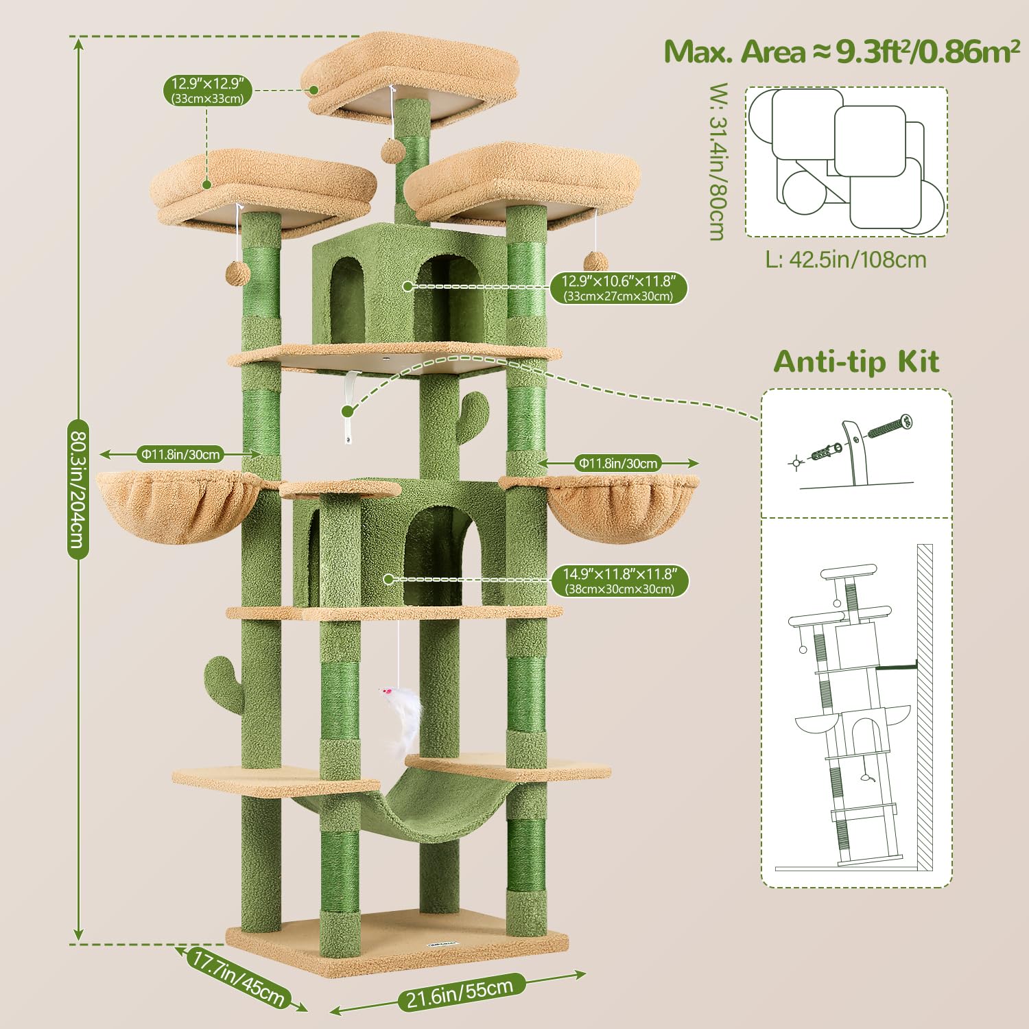 Reinforced base minimizes wobble during lively play.