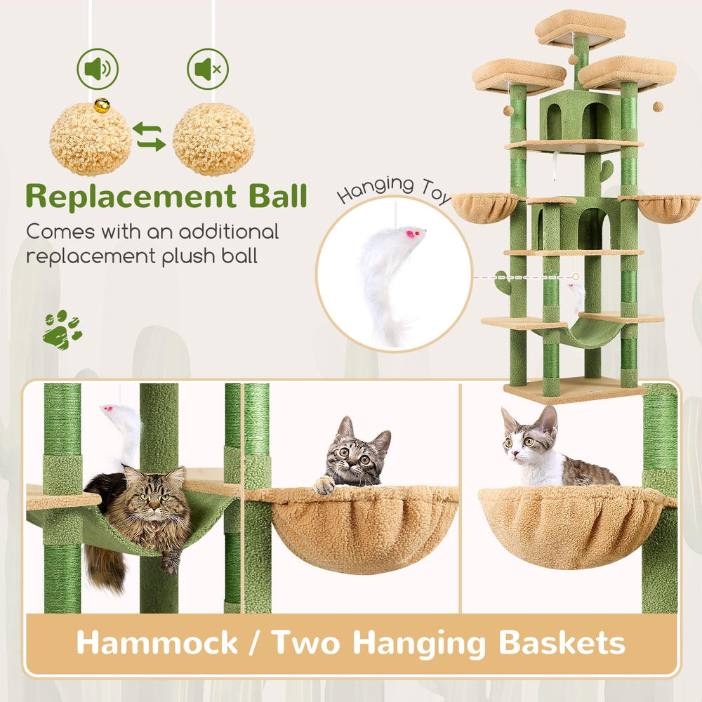 Hammock and hanging baskets add cozy lounging options.