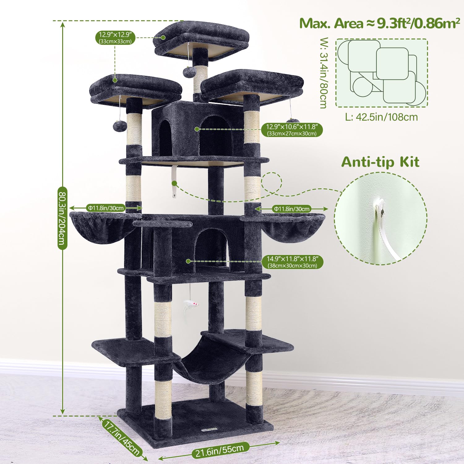 Globlazer Big Cat Tower multi-level design supports several cats at once