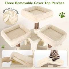 Globlazer Big Cat Tower sisal scratching posts encourage healthy scratching and exercise.