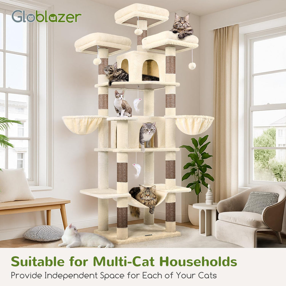Globlazer Big Cat Tower reinforced base enhances stability during jumps.