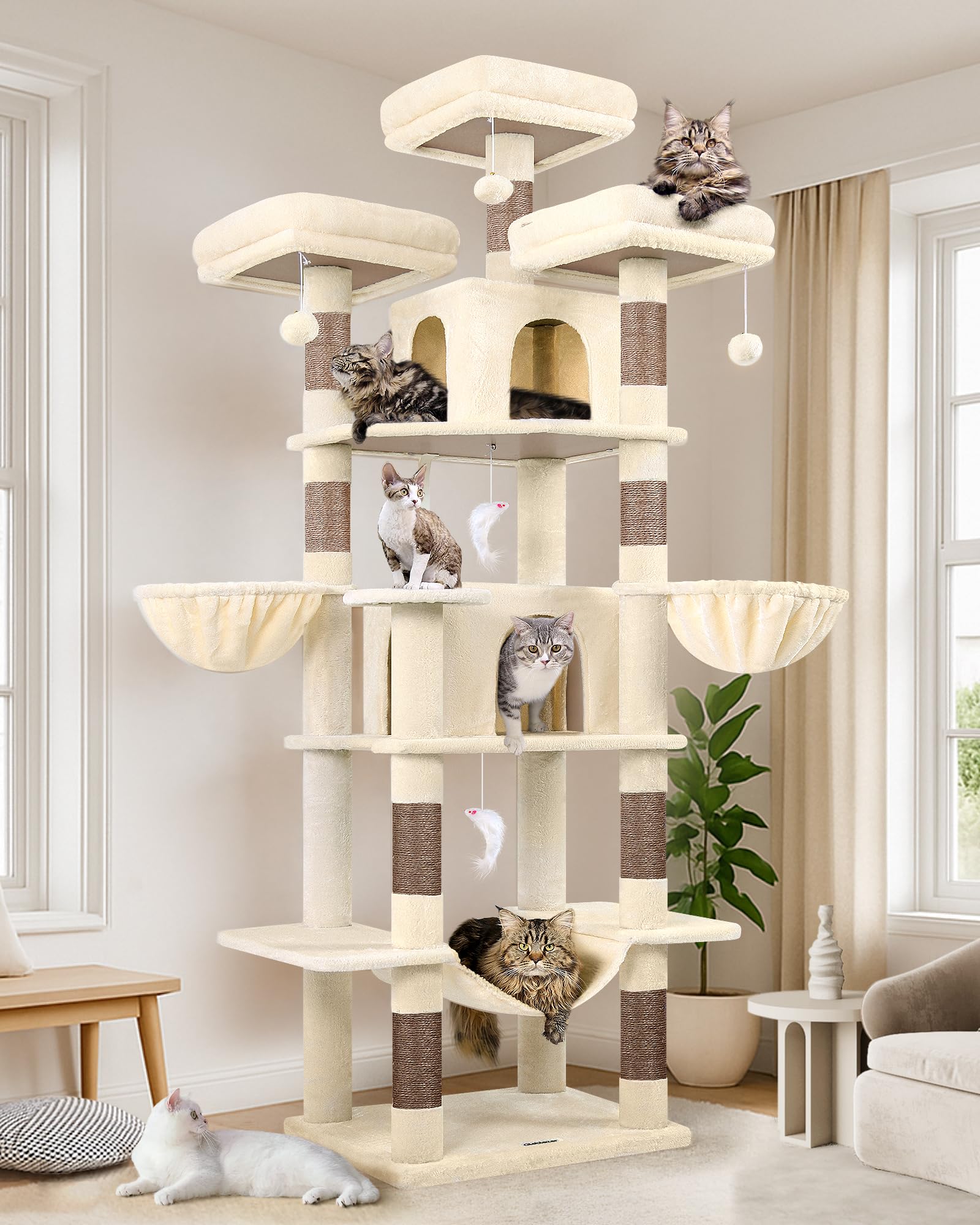 Globlazer Big Cat Tower top perches provide elevated views for relaxed surveying.