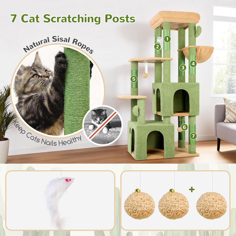 Globlazer Cactus Cat Tower vertical design for climbing and exploration.
