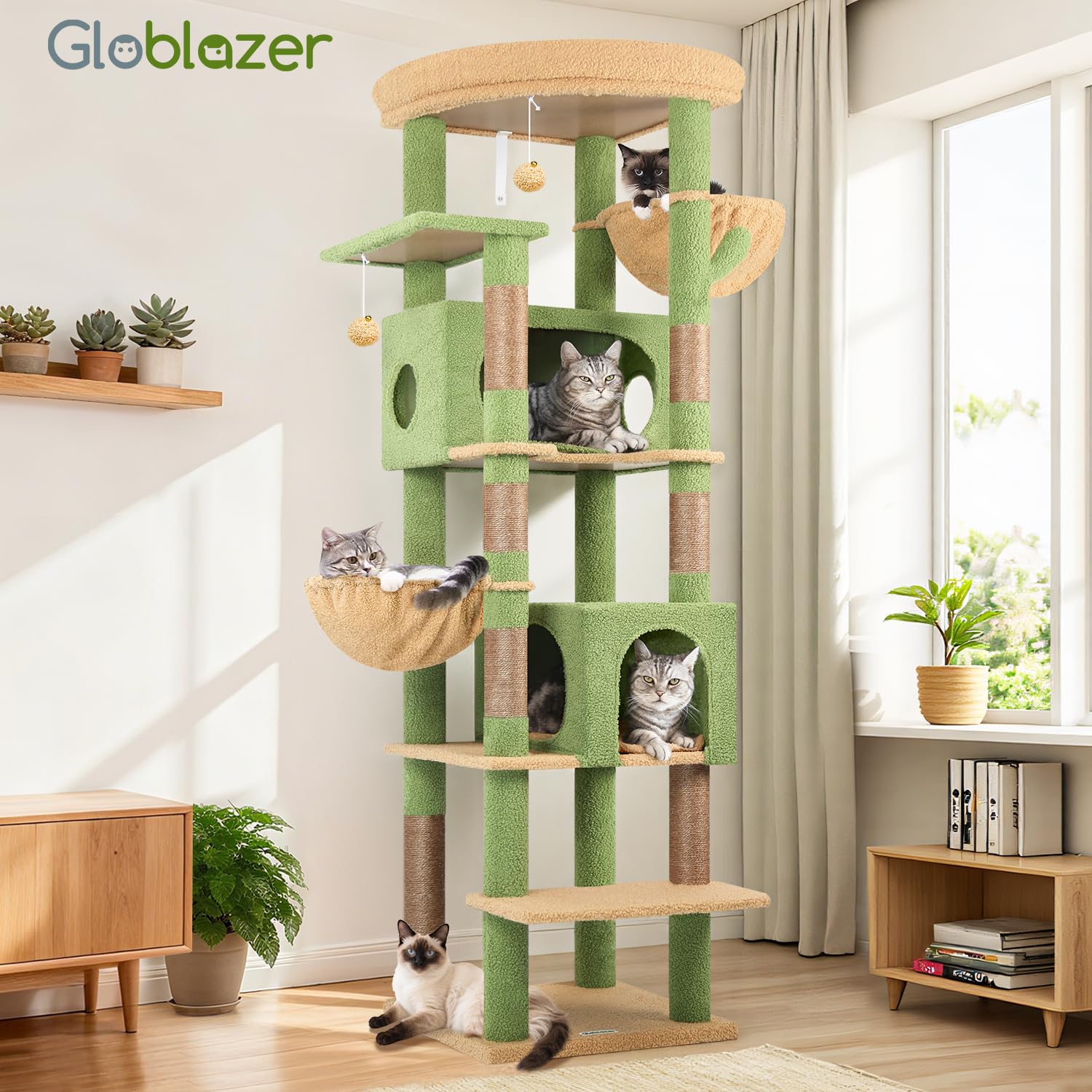 Globlazer cactus cat tree desert-green aesthetic enhances home decor imagination