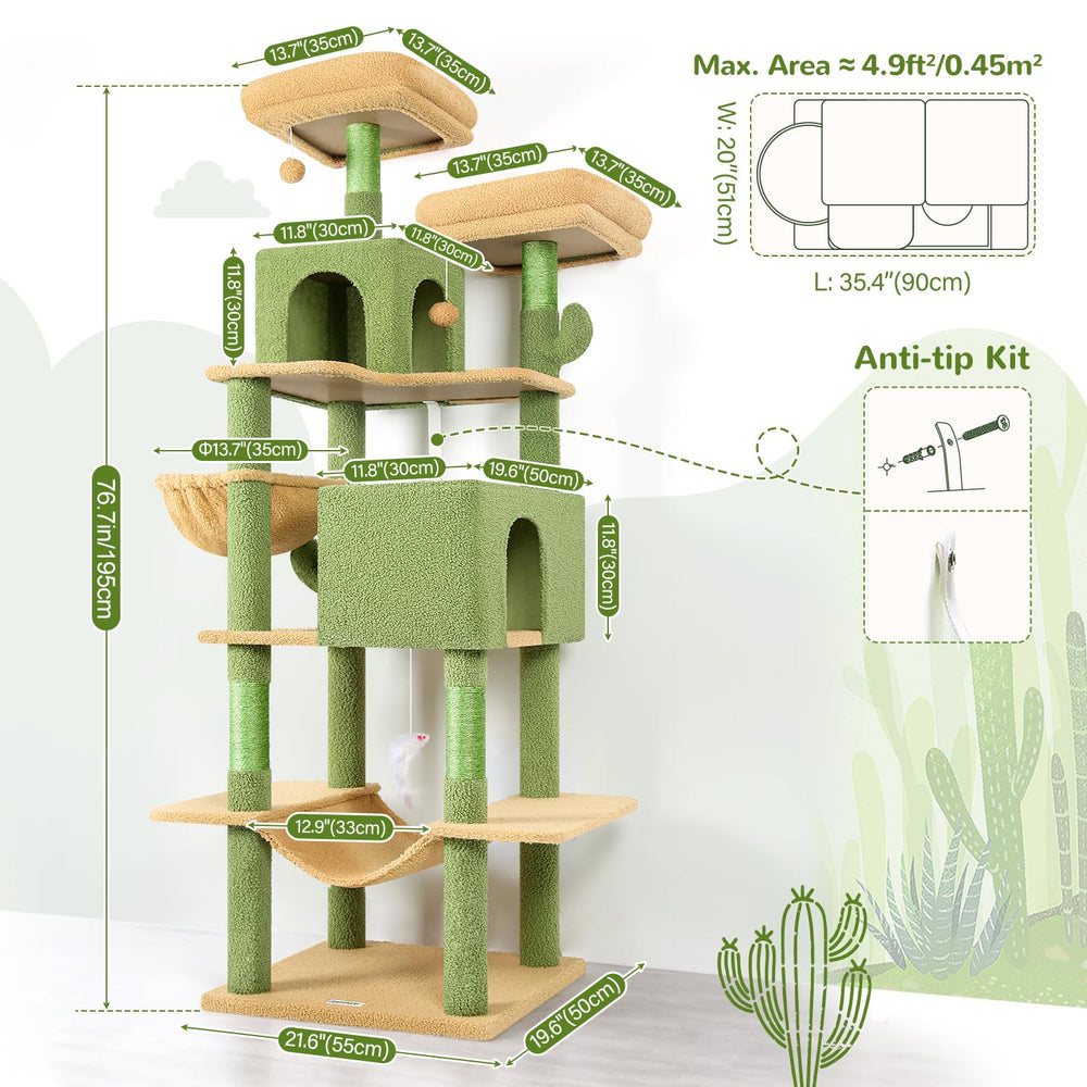 Globlazer Cactus Cat Tree designed for multi-cat homes.