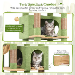 Globlazer cactus cat tree sisal posts close-up highlighting durable scratching