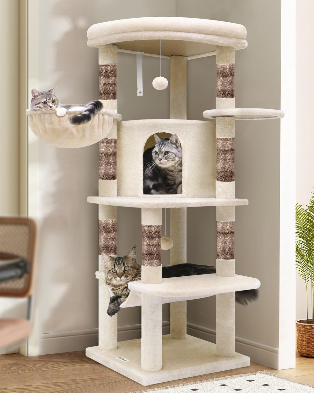 Globlazer cactus cat tree top perch for spacious lounging and viewing