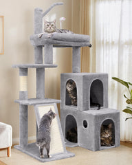 Globlazer cat tower bottom condo offers spacious hideaway for large indoor cats.