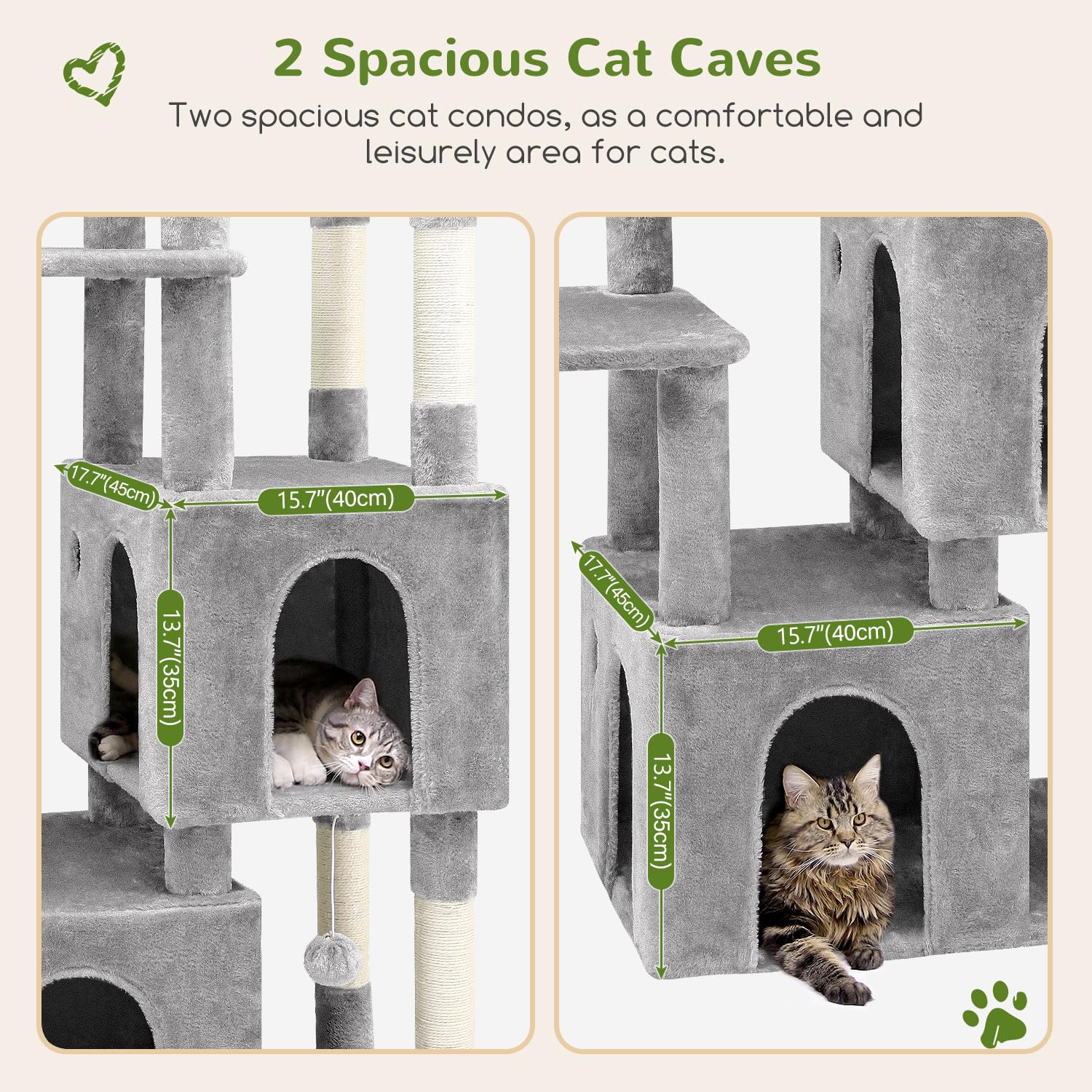 Globlazer Cat Tower Large Condos provide quiet retreats for indoor adult cats.
