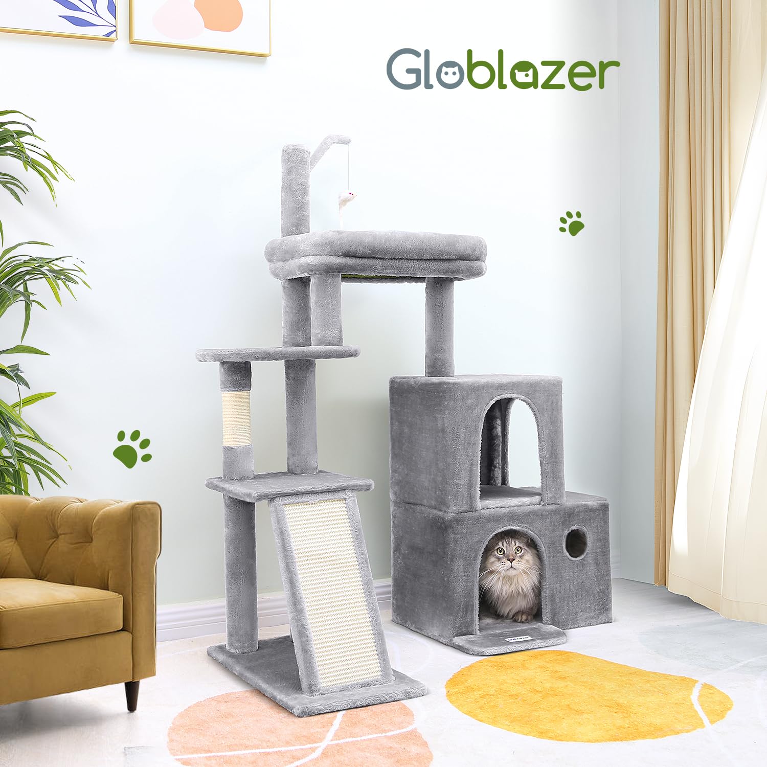 Globlazer light grey finish complements modern interiors and decor.