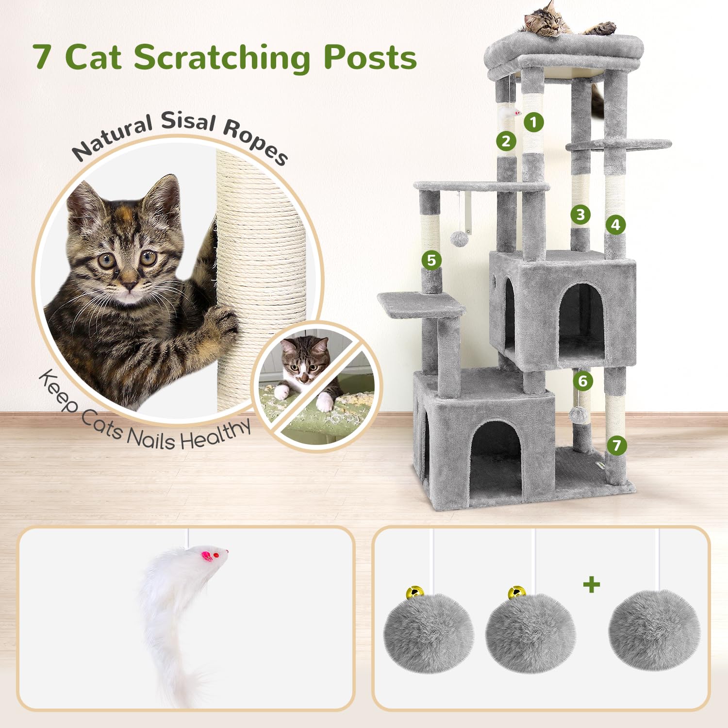 Globlazer Cat Tower Multi-Level Design maximizes vertical space for active felines.