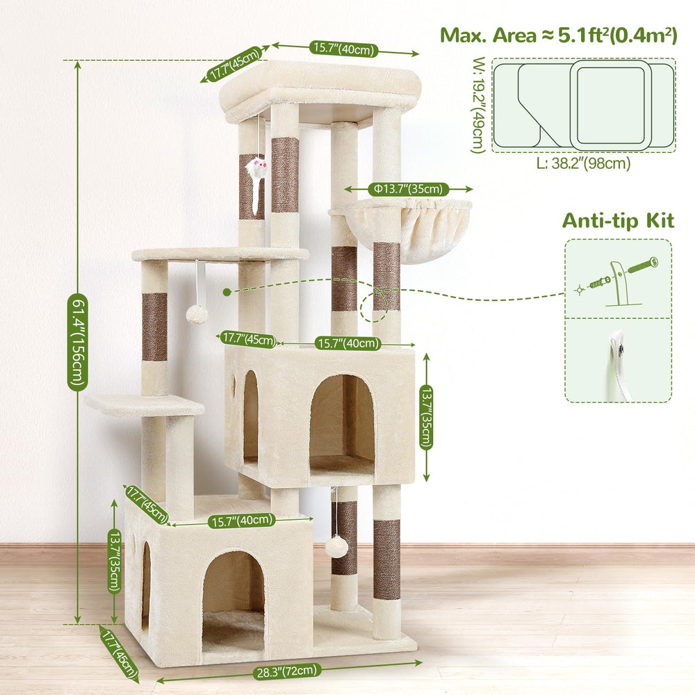 Globlazer cat tower has a sturdy base for stability in busy homes.