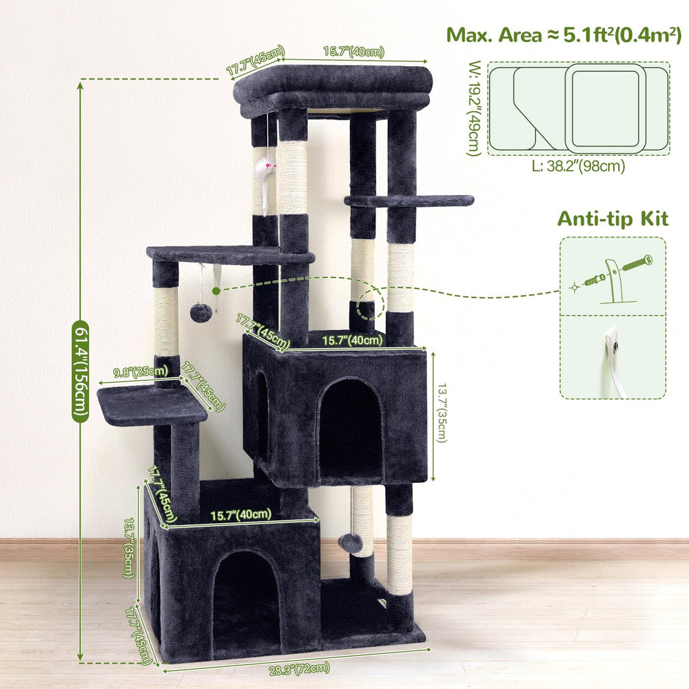 Globlazer cat tower sturdy design ensures long-lasting playtime for multi-cat homes.