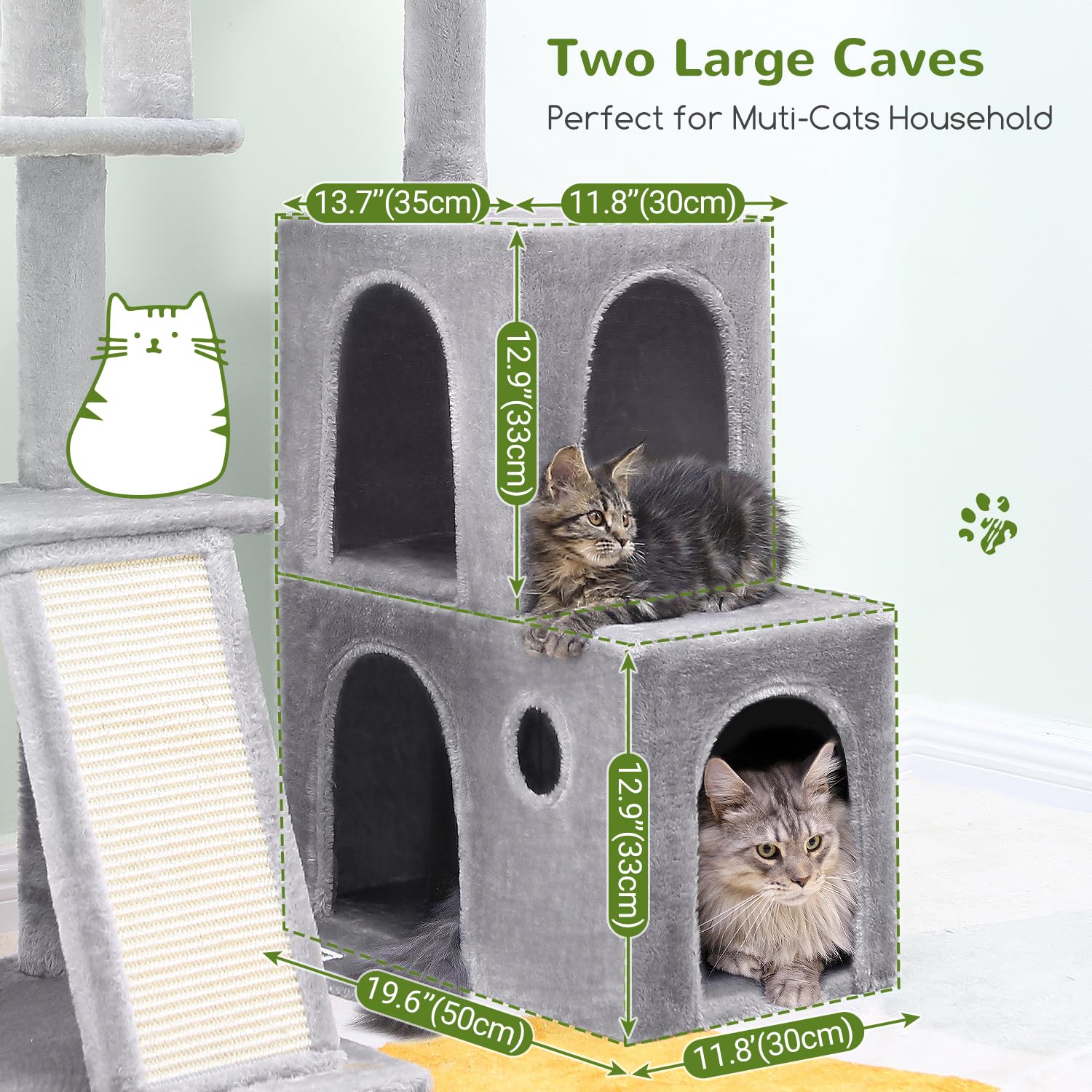 Globlazer two large condos create safe, cozy spaces for multiple cats.