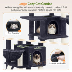 Globlazer XL cat tree two cozy condos with plush cushions for private naps
